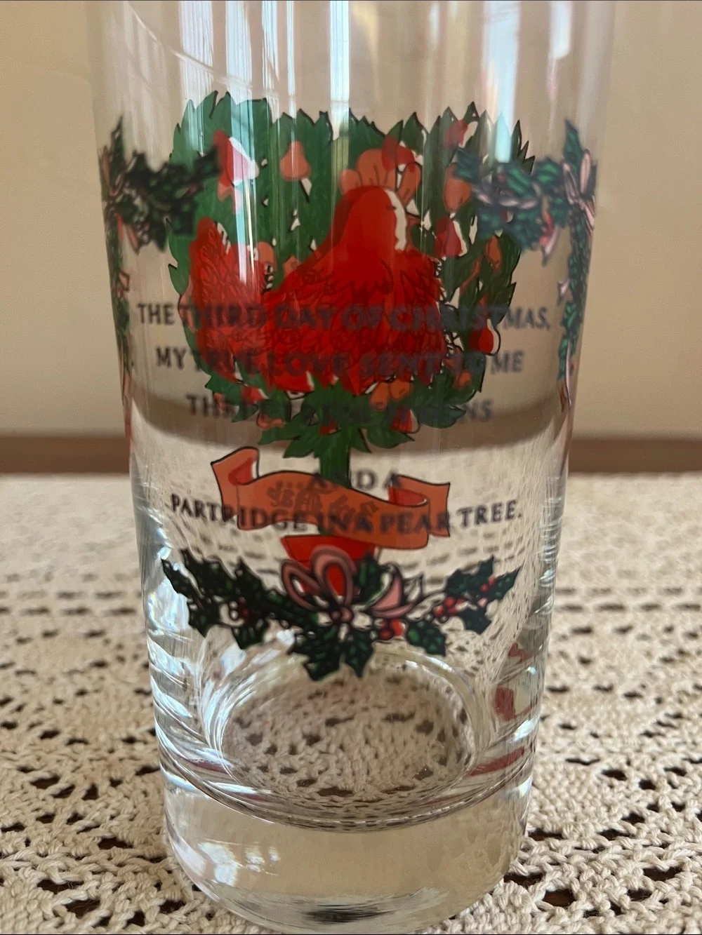 Set of 11 Decorative Holiday Glass Tumblers - Colorful Botanical Designs